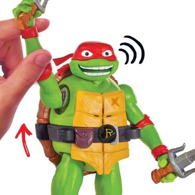 Wojownicze Żółwie Ninja, Zmutowany chaos, Rafaello, Deluxe, figurka z dźwiękiem, 14 cm