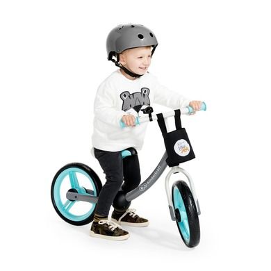Kinderkraft, 2Way Next, rowerek biegowy z akcesoriami, zielono-szary