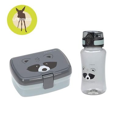 Lassig, About Friends, Szop, zestaw na lunch: lunchbox + tritanowa butelka, 460 ml