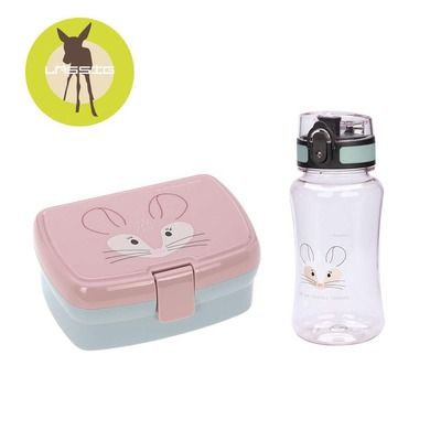 Lassig, About Friends, Szynszyla, zestaw na lunch: lunchbox + tritanowa butelka, 460 ml