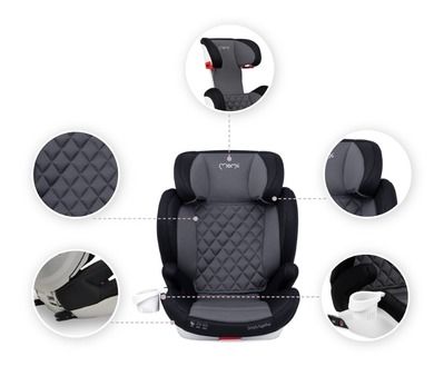 MoMi, Quick Fix, fotelik samochodowy, 15-36 kg, czarny