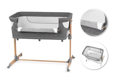 MoMi, Smart Bed, łóżeczko dostawne, 4w1, szare