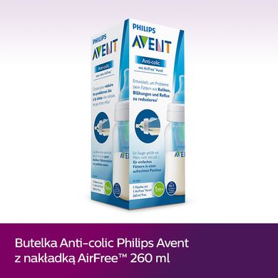 Philips Avent, Anti-colic, AirFree, butelka z nakładką antykolkową, 260 ml