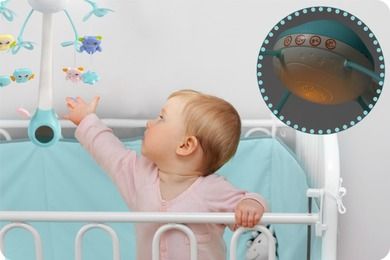 Ricokids, karuzela do łóżeczka, z projektorem na pilota, niebieska