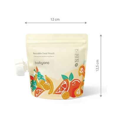 BabyOno, wielorazowe saszetki na pokarm, 150 ml, 5 szt.