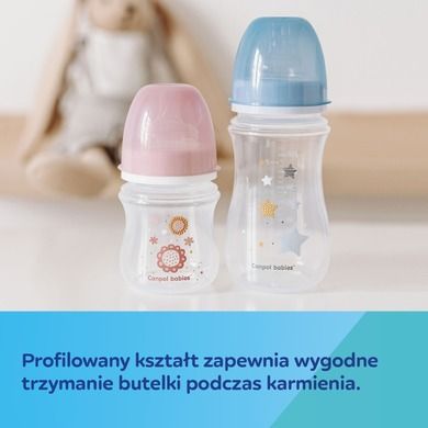 Canpol babies, EasyStart, Newborn baby, butelka antykolkowa, 120 ml, beżowe serduszka, 0m+
