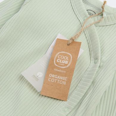 Cool Club, Body niemowlęce z długim rękawem, bawełna organiczna, zielone
