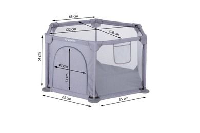 Kidwell, Fanko, kojec, gray, 120-120 cm