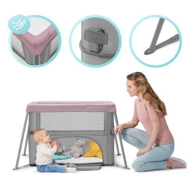 Kinderkraft, Movi, łóżeczko turystyczne, pink