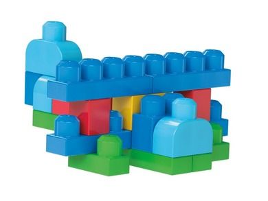 Mega Bloks, Torba niebieska, klocki, 80 elementów