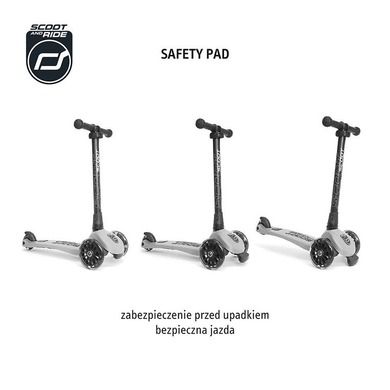 Scoot & Ride, Highwaykick 3 LED, hulajnoga składana ze świecącymi kółkami, Steel