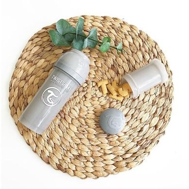 Twistshake, butelka antykolkowa, 260 ml, pastelowa szara