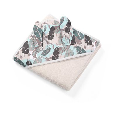 BabyOno, Bunny Ears, okrycie kąpielowe frotte z uszkami, grey, 100-100 cm