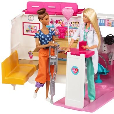Barbie, Karetka, zestaw do zabawy z dwoma lalkami i akcesoriami