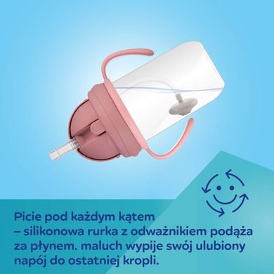 Canpol babies, Exotic Animals, kubek niekapek z rurką i odważnikiem, szary, 270 ml