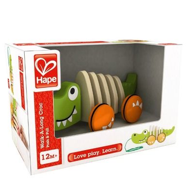 Hape, Krokodylek do ciągnięcia, zabawka drewniana