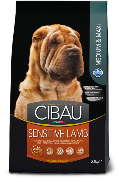 Cibau, Sensitive Lamb, karma dla psów, rasy średnie i duże, 12 kg + 2 kg