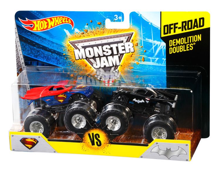 Hot Wheels, Monster Jam, Superman vs Batman, zestaw 2 aut 