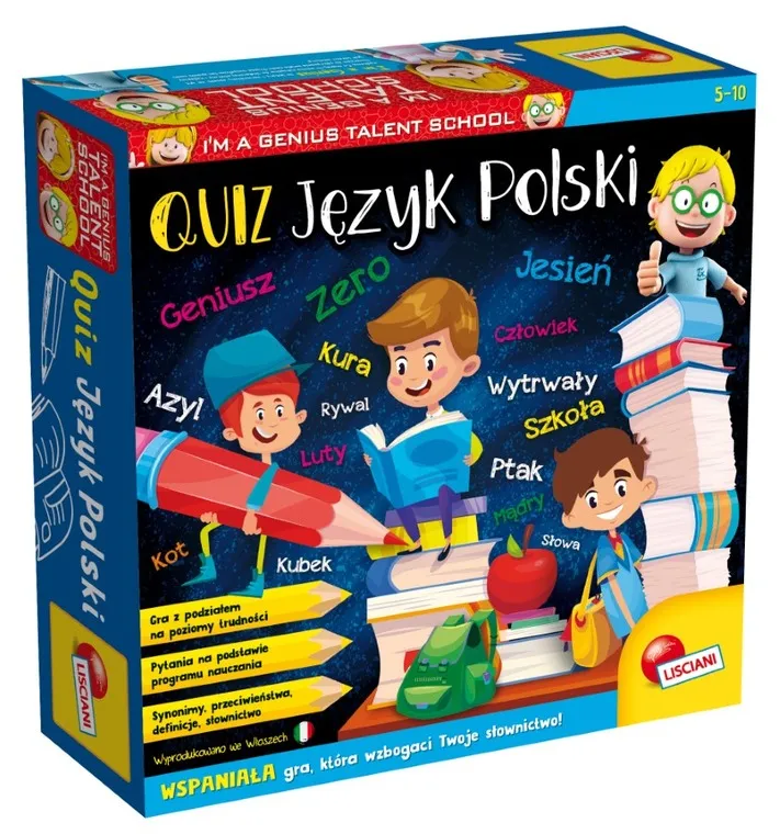 Lisciani, Mały Geniusz, Quiz Język Polski, gra edukacyjna
