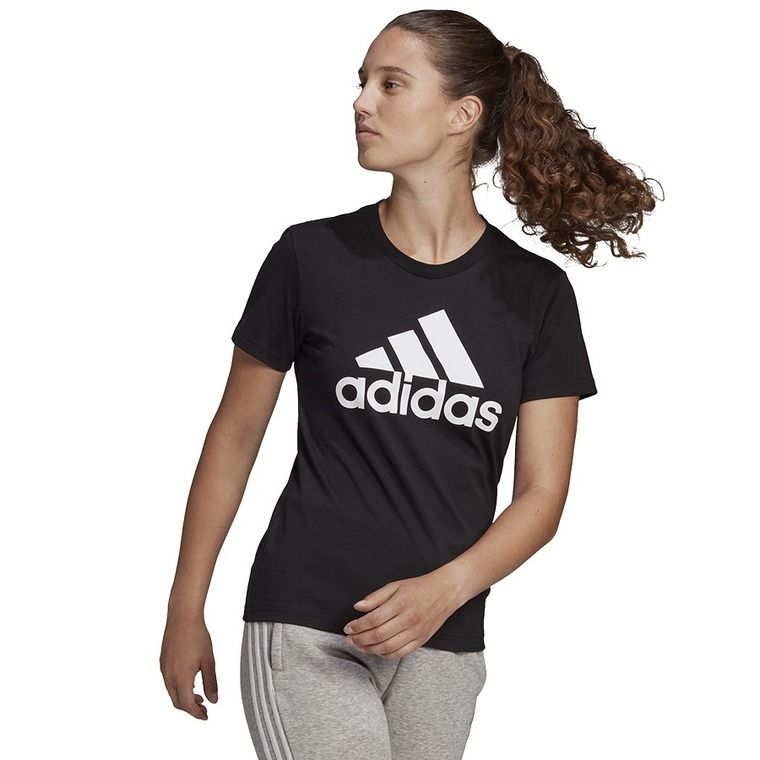 Deber Sandalias curva T-shirt damski, czarny, Adidas Essentials Regular T-Shirt - smyk.com
