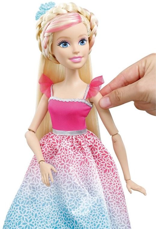 galblaas Zakenman evenaar Barbie, lalka długowłosa z akcesoriami, różowa, 43 cm - smyk.com