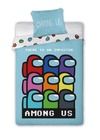 Among Us, set lenjerie de pat single, albastru, 160-200 cm