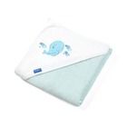 BabyOno, Balena, prosop de baie din bambus cu gluga, 85-85 cm