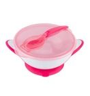 BabyOno, castron cu ventuza si lingura, roz