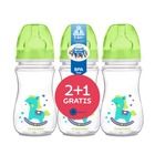 Canpol babies, Easy Start, set: 2 biberoane cu gatul larg + 1 biberon gratuit, verde, 240 cm