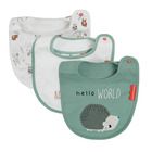 Cool Club, Baveta pentru bebelusi, ecru, verde, imprimeu Fisher-Price, set 3 buc.