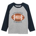 Cool Club, Bluza cu maneca lunga pentru baieti, bleumarin-gri, imprimeu College league