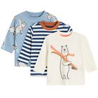 Cool Club, Bluza cu maneca lunga pentru baieti, ecru, albastru, bleumarin, set 3 buc.