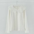 Cool Club, Bluza cu maneca lunga pentru fete, ecru, broderie englezeasca
