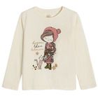 Cool Club, Bluza cu maneca lunga pentru fete, ecru, imprimeu Dream like a bohemian