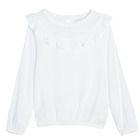 Cool Club, Bluza cu maneca lunga si volanase pentru fete, alb