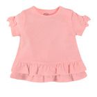 Cool Club, Bluza cu maneca scurta pentru fete, coral fluo, cu volanase