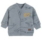 Cool Club, Bluza matlasata cu fermoar pentru baieti, albastru, imprimeu balene