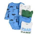 Cool Club, Body cu maneca lunga pentru baieti, mix de culori, imprimeu dinozauri, set 5 buc.