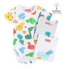 Cool Club, Body cu maneca scurta pentru baieti, bumbac organic, mix de culori, Fisher-Price, set 3 buc.
