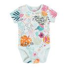 Cool Club, Body cu maneca scurta pentru fete, verde-menta, imprimeu flori
