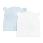 Cool Club, Caciuli din bumbac organic pentru baieti, culoare albastru deschis si alb, set 2 buc.