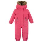Cool Club, Combinezon ski cu gluga pentru fete, coral fluo, cu blanita