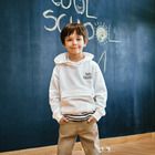 Cool Club, Hanorac pentru baieti, ecru, imprimeu Real champ