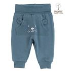 Cool Club, Pantaloni trening pentru bebelusi, bumbac organic, albastru, ursulet