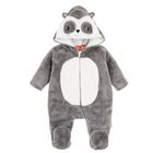 Cool Club, Pijama tip salopeta calduroasa pentru copii, gri, Fisher-Price