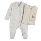 Cool Club, Pijama tip salopeta pentru baieti, gri, bej, set 2 buc.