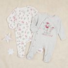 Cool Club, Pijama tip salopeta pentru baieti, gri, ecru, imprimeu Winnie the Pooh, set 2 buc.