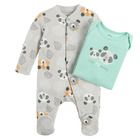 Cool Club, Pijama tip salopeta pentru baieti, gri, menta verde, set, 2 buc.