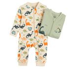 Cool Club, Pijama tip salopeta pentru baieti, mix de culori, imprimeu dinozauri, set 2 buc.