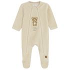 Cool Club, Pijama tip salopeta pentru bebelusi, bumbac organic, bej